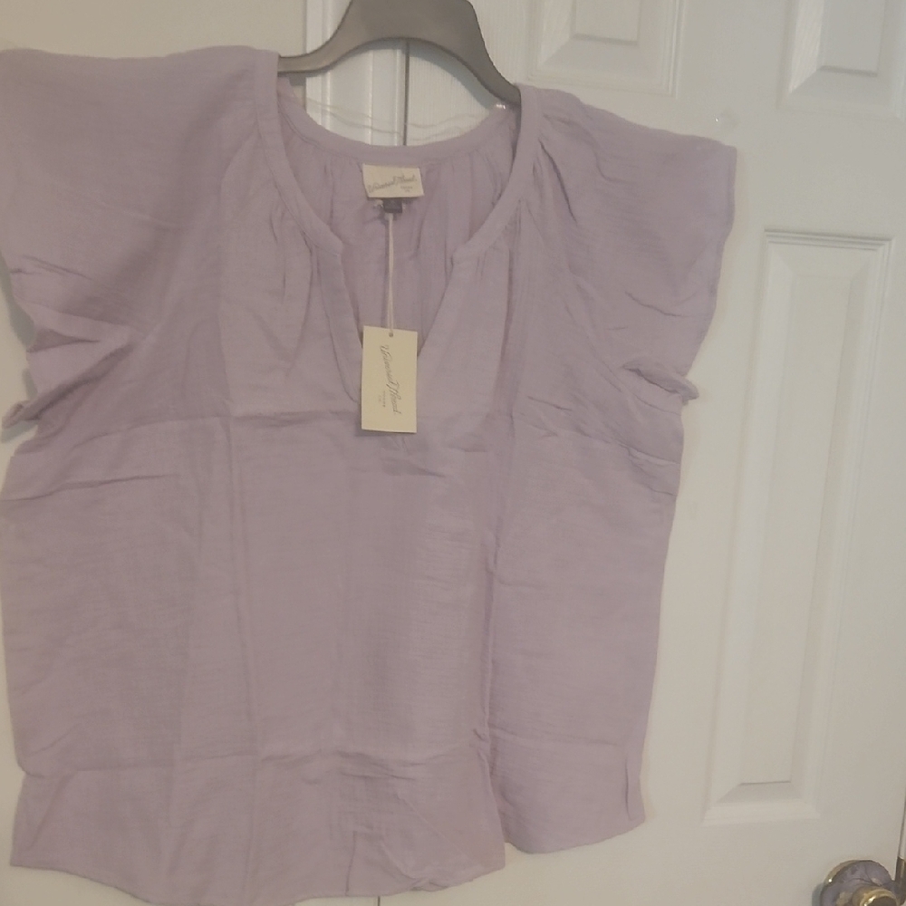Light Lavender Short-Sleeve Women's Blouse Brand Unversal Thread